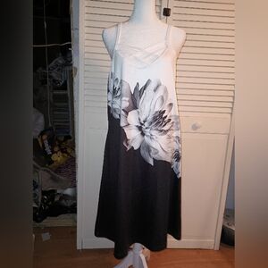 Aayomet Elegant Floral Print Casual Sleeveless Dress Size XXL